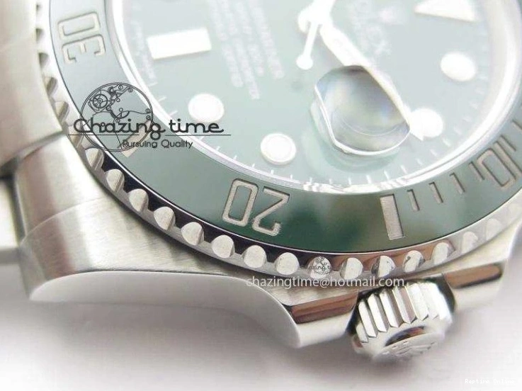 0417 TopPick Submariner 116610 LV Green Ceramic JF 1:1 Best Edition On SS Bracelet SA3135 V 3974